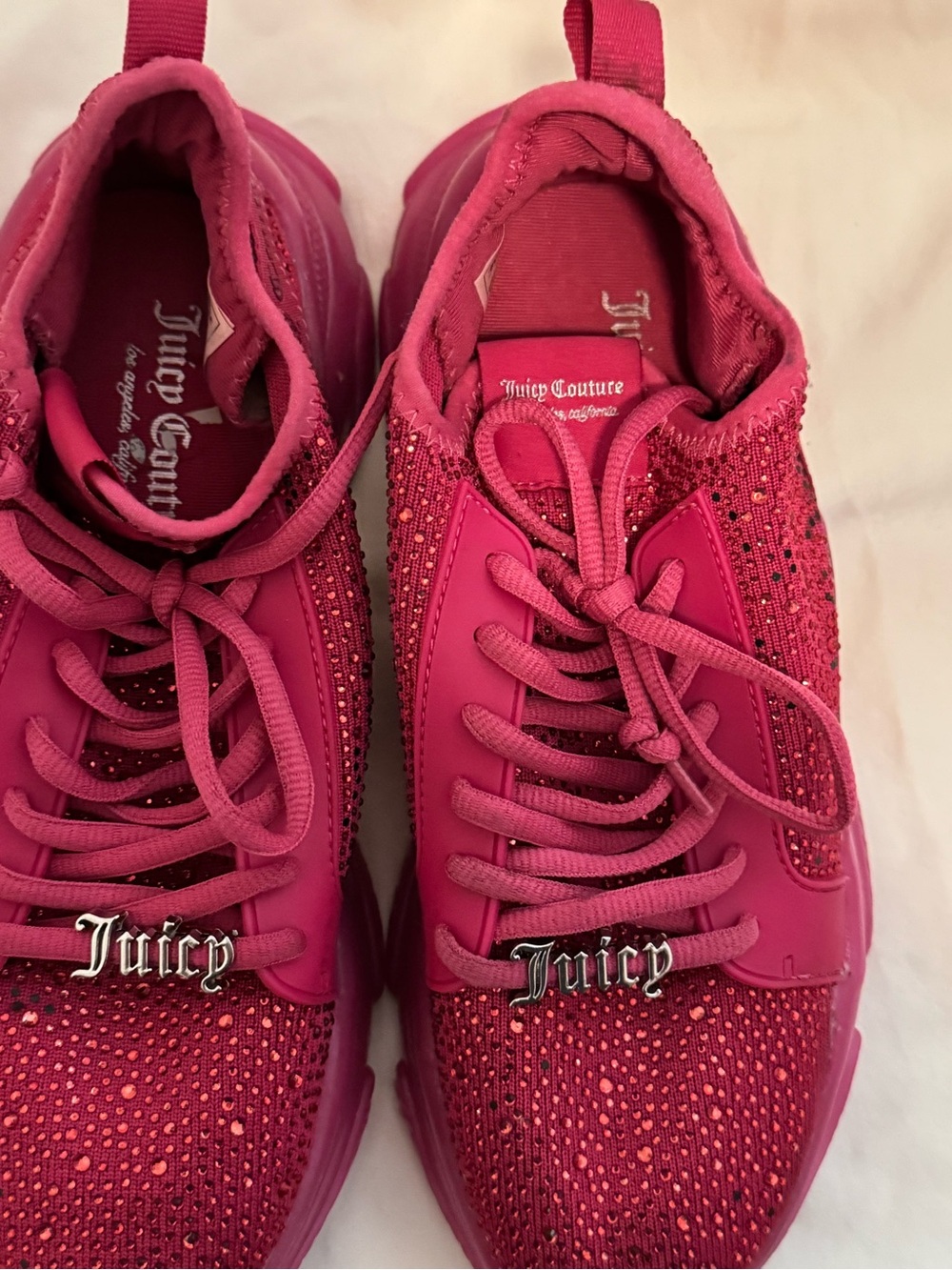 Juicy Couture Fuchsia Crystal-Embellished Women's Sneakers